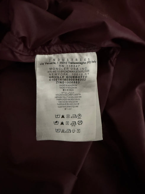 Moncler Urville Jacket Size 3 Burgundy Red