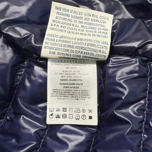Moncler Daniel Men’s Jacket - Size 1 (XS/S) - Navy Blue