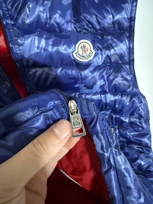 Moncler Patrick Gilet Size 3 Blue Camo
