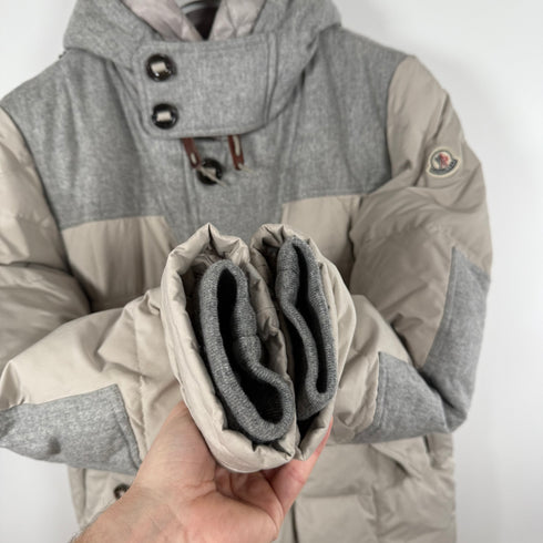 Moncler Pyrenees Men’s Jacket - Size 5 (XL) - Beige/Grey