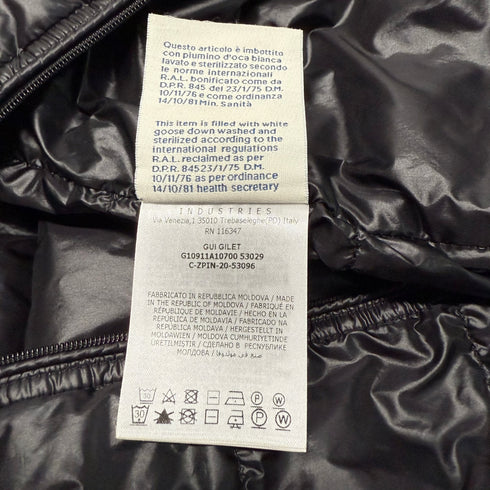 Moncler Gui Men’s Gilet - Size 2 (S) - Black