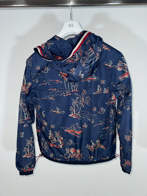 Moncler Anton Jacket Size 1 Blue Palm Print
