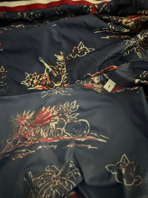 Moncler Anton Jacket Size 1 Blue Palm Print