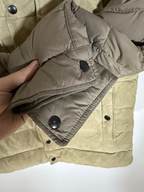 Moncler Nourry Jacket Size 3 Beige Suede