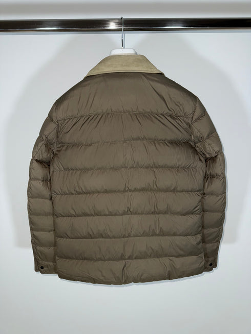 Moncler Nourry Jacket Size 3 Beige Suede