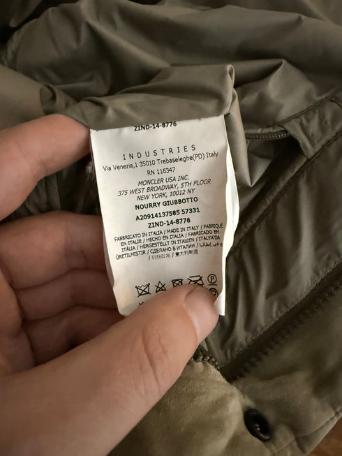Moncler Nourry Jacket Size 3 Beige Suede