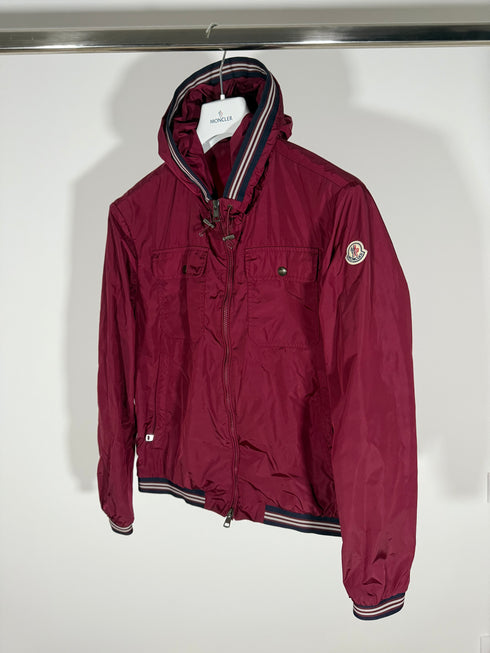 Moncler Jeanclaude Jacket Size 2 Burgundy Red