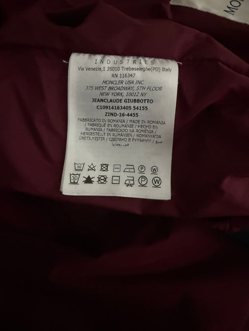 Moncler Jeanclaude Jacket Size 2 Burgundy Red