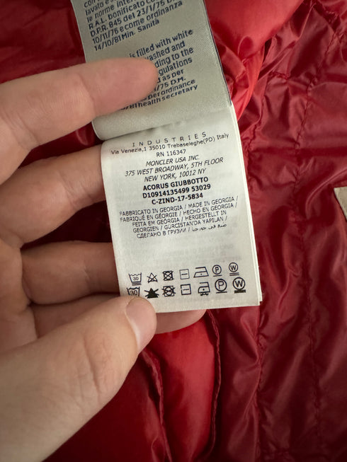 Moncler Acorus jacket size 2 red