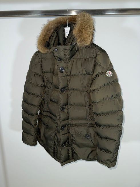 Moncler Cluny Jacket Size 4 Olive Green