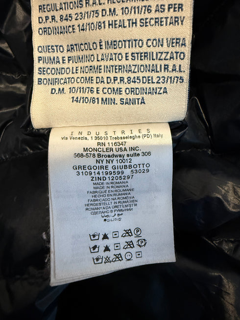 Moncler Gregoire Jacket Size 6 Navy Blue