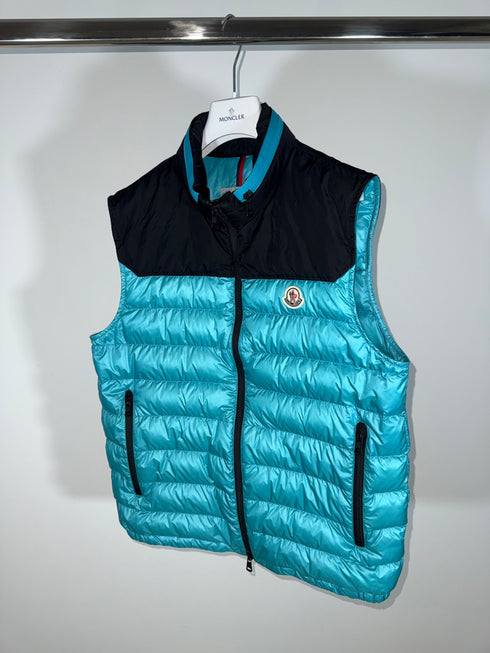 Moncler Ortac Gilet Size 3 Turquoise Blue
