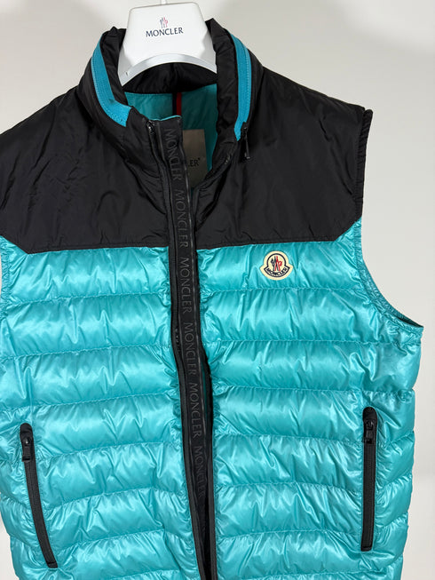 Moncler Ortac Gilet Size 3 Turquoise Blue