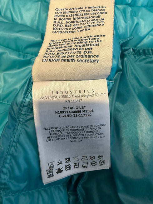 Moncler Ortac Gilet Size 3 Turquoise Blue