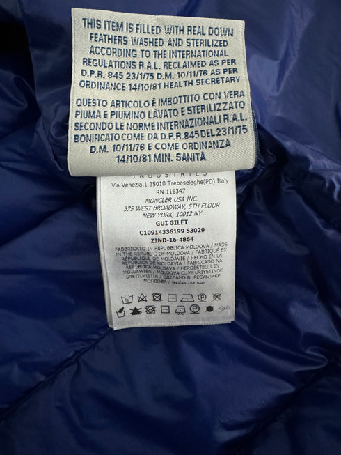Moncler Gui Gilet vest size 2 electric blue