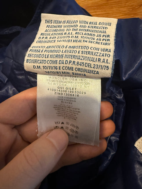 Moncler Gui Gilet Size 4 Blue