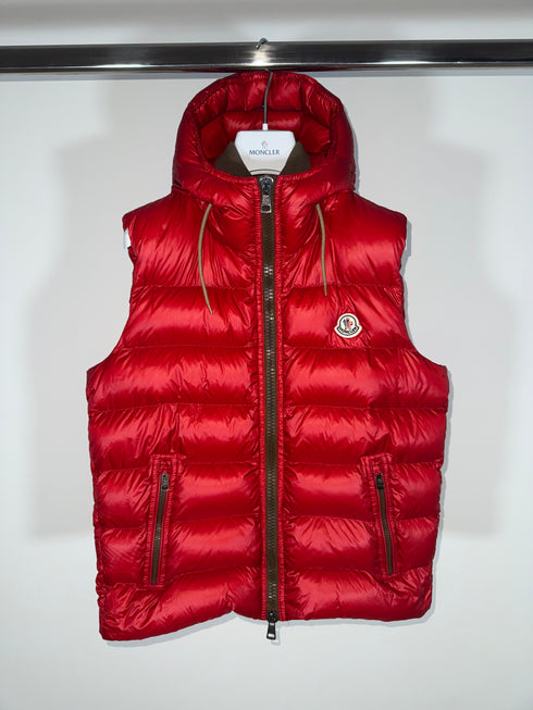 Moncler Bartholome Gilet Size 2 Red