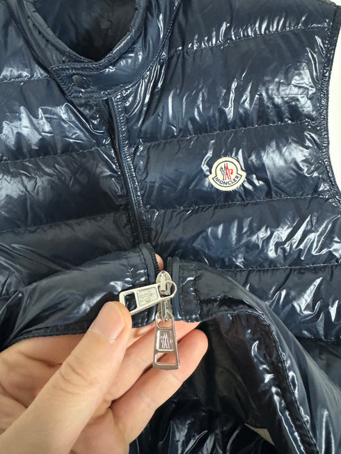 Moncler Gilet Gui vest size 4 navy blue