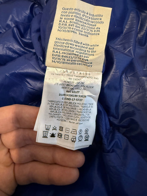 Moncler Gui Gilet Size 2 (S) - Electric Blue