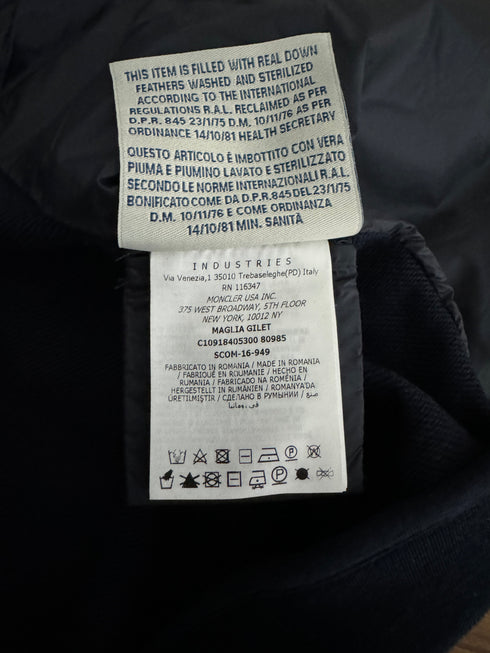 Moncler Maglia Gilet Size M (fits S) Navy Blue