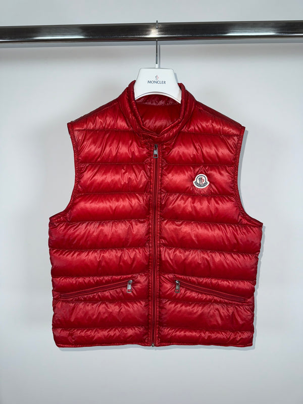 Moncler Gui Gilet Size 2 Red