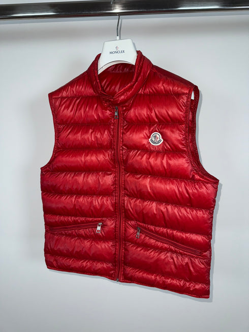 Moncler Gui Gilet Size 2 Red