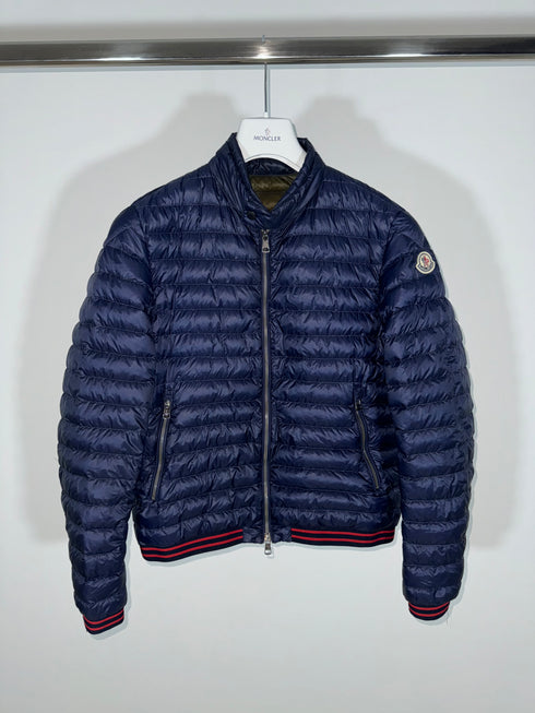 Moncler David Jacket Size 2 Navy Blue
