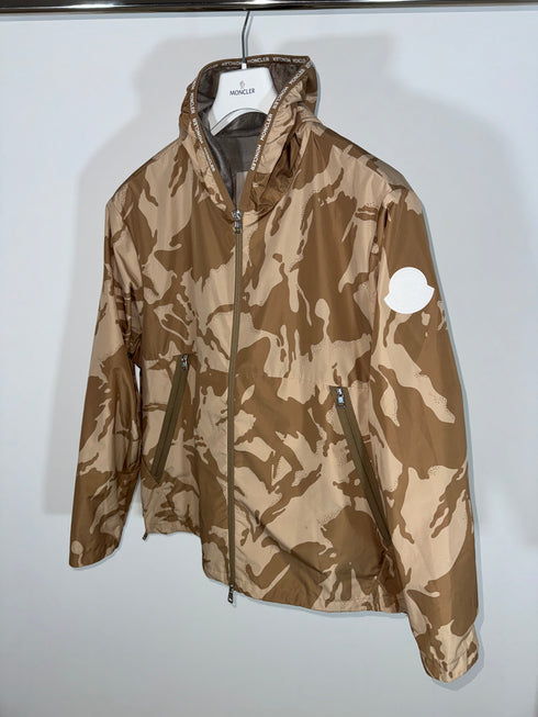 Moncler Chardon Jacket Size 4 Tan/Brown Camo