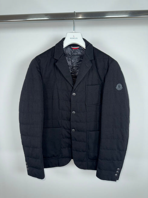 Moncler Giacca Wool Blazer Size 3 Black