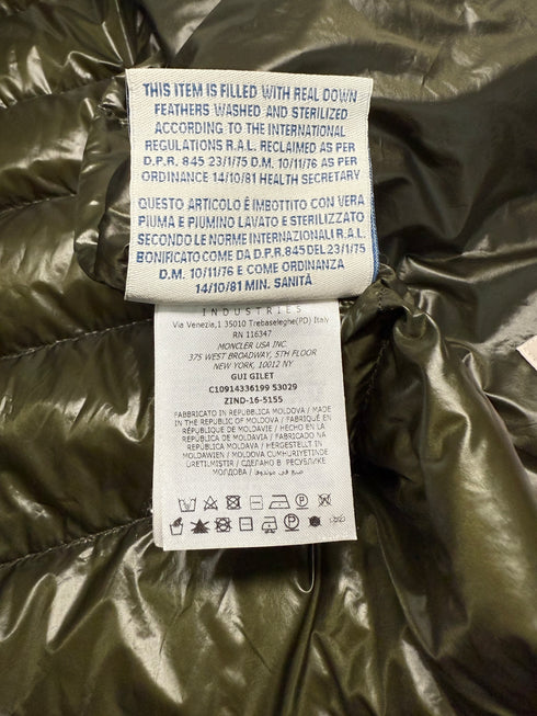 Moncler Gui Gilet Size 4 Olive Green
