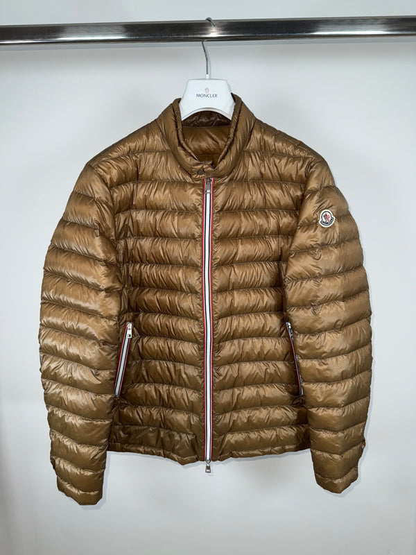 Moncler Rigel Jacket Size 6 Cognac Brown